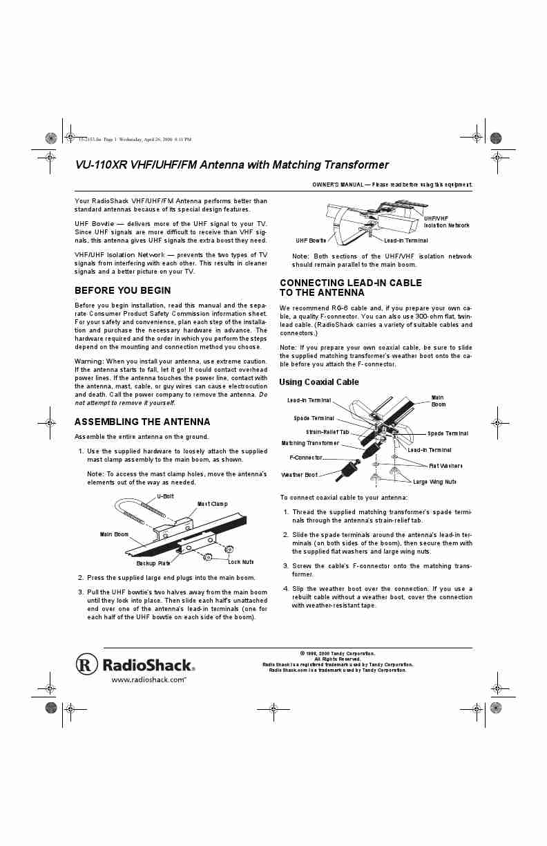 Radio Shack TV Antenna VU-110XR-page_pdf